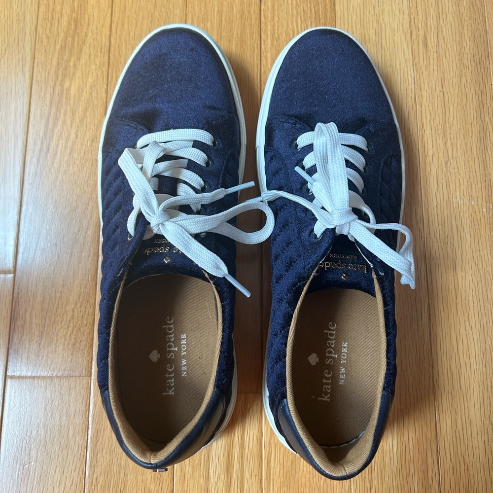 Kate Spade Fleet Velvet Navy Sneakers - Picture 3 of 7